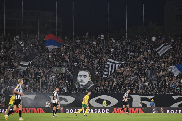 PARTIZAN vs TOBOL SUPPORTERS football Partizan vs Tobol UEFA Conference league qualification match at Partizan stadium, Belgrade 06.08.2026 Foto: FOOTBALL, QUALIFICATION, UEFA CONFERENCE LEAGUE, PARTIZAN, TOBOL Belgrade Partizan stadium Serbia Copyright: xMarkoxMetlas xMNxPressx