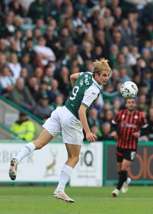 Hibernian v KF Shk‘ndija UEFA Europa Conference League Nathan Lowe of Hibernian in action during the UEFA Europa Conference League Third Qualifying Round First Leg match at Easter Road, Edinburgh 06 08 2026 UK Newspapers OUT Copyright: xFredxPalmerx FIL-23732-0125