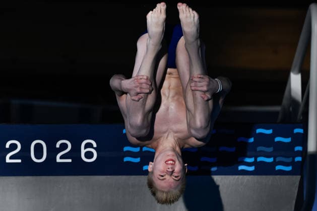 Miroslav Kiselev Neutral Athlete B competes in the diving 10m Platform Men Final during the European Aquatics Championships at the Olympic Aquatic Center in Paris (France), August 6, 2026. Andrea Staccioli