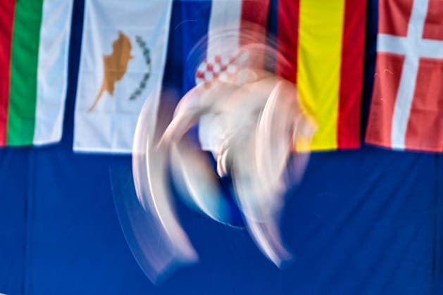 Jorge Rodriguez Ledesma of Spain competes in the diving 10m Platform Men Preliminary during the European Aquatics Championships at the Olympic Aquatic Center in Paris (France), August 6, 2026. Giorgio Scala DBM - Deepbluemedia Insidefoto