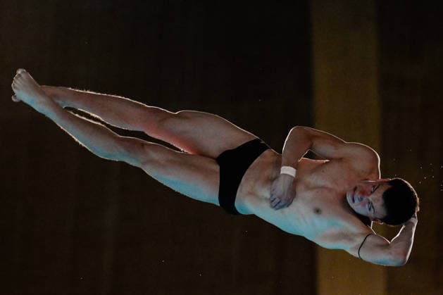 Ole Johannes Rosler of Germany competes in the Diving Men s 10m Platform Final during the European Aquatics Championships at the Olympic Aquatic Center in Paris (France), August 6, 2026. Andrea Masini Deepbluemedia Insidefoto