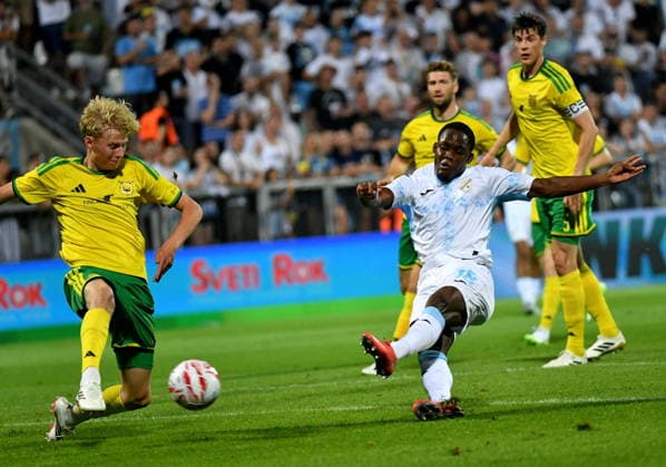 Croatia, Rijeka, 060826. Rujevica Stadium. Football match of the 3rd qualifying round of the Conference League, Rijeka - Ilves. In the photo: Daniel Adu-Adjei. Photo: Damir Skomrlj CROPIX Copyright: xxDamirxSkomrljx rijeka_ilves19-060826