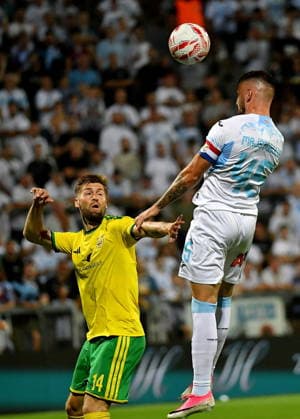 Croatia, Rijeka, 060826. Rujevica Stadium. Football match of the 3rd qualifying round of the Conference League, Rijeka - Ilves. In the photo: Anton Popovitch. Photo: Damir Skomrlj CROPIX Copyright: xxDamirxSkomrljx rijeka_ilves8-060826