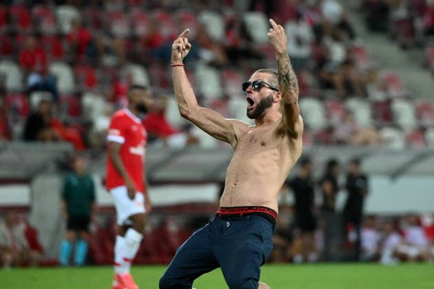 MISZKOLC 06.08.2026 PIERWSZY MECZ III RUNDA ELIMINACJYJNA LIGA KONFERENCJI SEZON 2026 27: HAPOEL TEL AVIV - GKS KATOWICE --- UEFA CONFERENCE LEAGUE THIRD QUALIFYING ROUND FIRST MATCH: HAPOEL TEL AVIV - GKS KATOWICE KIBIC AWANTURA OCHRONA FOT. KRZYSZTOF HELIOS 400MM NEWSPIX.PL --- newspix.pl 