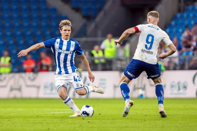 06.08.2026 POZNAN, ENEA STADION PRZY BULGARSKIEJ PILKA NOZNA (FOOTBALL), KWALIFIKACJE UEFA EUROPA LEAGUE TRZECIA RUNDA ( UEFA EUROPA LEAGUESYLWETKA THIRD QUALIFYING ROUND 1ND LEG ), SEZON 2026 2027 MECZ LECH POZNAN - KI KLAKSVIK NZ. (L) ANTONI KOZUBAL FOTO JAKUB PIASECKI CYFRASPORT NEWSPIX.PL --- newspix.pl 