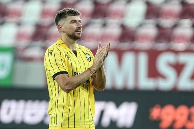 06.08.2026, Miszkolc Liga Konferencji UEFA sezon 2026 27 runda III kwalifikacji, Hapoel Tel Aviv - GKS Katowice - UEFA Conference League football Match season 2026 27 round III qualification Hapoel Tel Awiw - GKS Katowice Nz. Bartosz Nowak smutek GKS Fot. Michal Chwieduk Arena Akcji NEWSPIX.PL --- newspix.pl 
