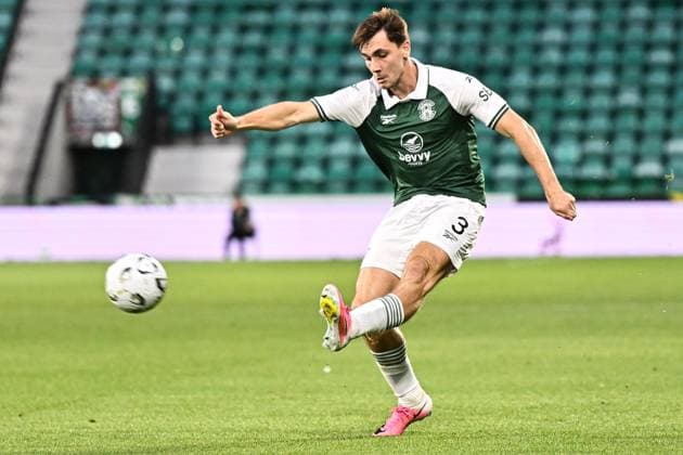 Hibernian v KF ShkÃ«ndija UEFA Europa Conference League Adam Mayor of Hibernian during the UEFA Europa Conference League Third Qualifying Round First Leg match at Easter Road, Edinburgh 06 08 2026 UK Newspapers OUT Copyright: xJamiexJohnstonx FIL-23733-0202