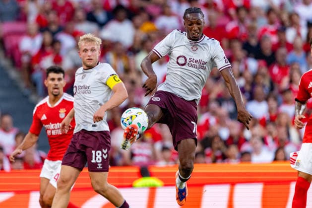 Laurent Mendy seen during UEFA Europa League qualifying game between teams of SL Benfica and Heart of Midlothian FC (Maciej Rogowski Ball Raw Images PT) Lisbon Estadio Da Luz Portugal Copyright: xMaciejxRogowskix ROG_BENvHER-054