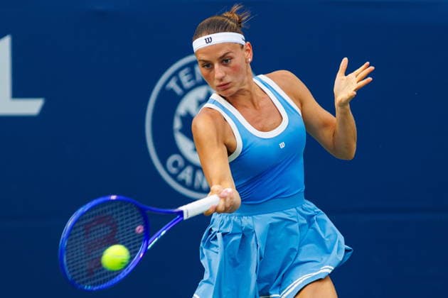 August 6, 2026, Toronto, On, Canada: Marta Kostyuk of Ukraine returns the ball against Madison Keys of the United States during National Bank Open tennis action in Toronto, on Thursday, Aug. 6, 2026. Canada News - August 6, 2026  - ZUMAc35_ 20260806_zaf_c35_058 Copyright: xKeitoxNewmanx