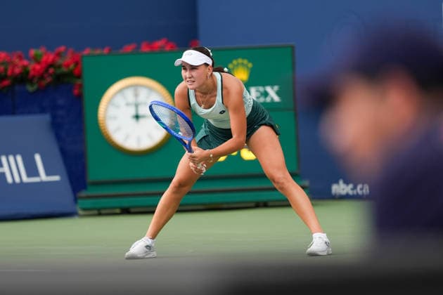 WTA, Tennis Damen Masters 1000 National Bank Open Toronto 2026 - Round of 32 - Day 6 Kamila Rajimova of Uzbekistan concentrates during the Women™s Singles round of 32 match against Jessica Pegula of United States on day 6 of the WTA Masters 1000 National Bank Open at Sobeys Stadium on August 6, 2026, in Toronto, Canada. (Photo by Leonardo Ramirez Eyepix Group) Copyright: xLeonardoxRamirezx xEyepixxGroupx LR_06082026_08764