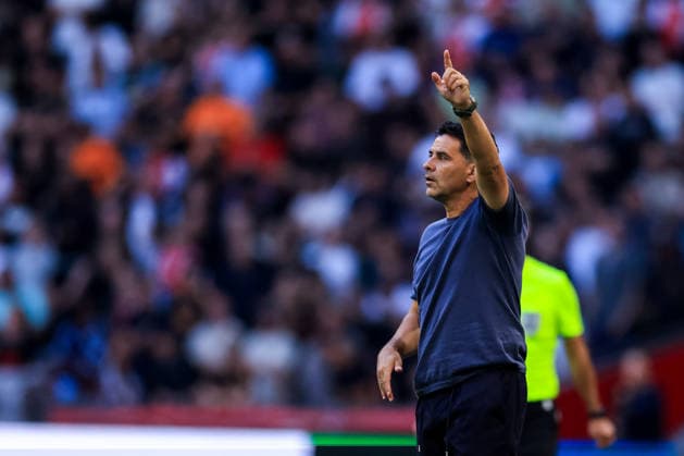AMSTERDAM, NETHERLANDS - AUGUST 6: AFC Ajax head coach Michel gestures during the UEFA Conference League 2026 27 third qualifying round first leg match between AFC Ajax and Shelbourne FC at the Johan Cruijff Arena on August 6, 2026 in Amsterdam, Netherlands.  Copyright: xRenexNijhuis MBxMediax