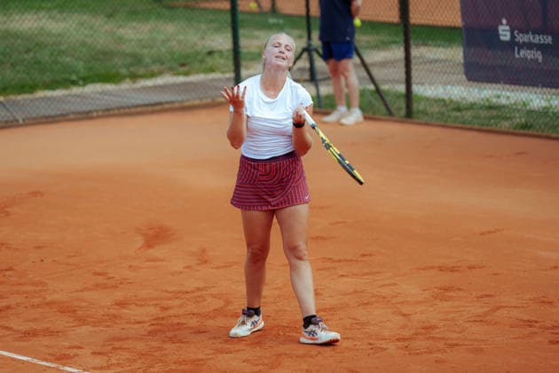 Leipzig Open 2026 - W75 Leipzig - Achtelfinale: Lola Giza (GER) - Aneta Laboutkova (CZE) Aneta Laboutkova (CZE) ärgert sich nach einem Fehlschlag am 06.08.2026 im Leipziger Tennisclub 1990 e.V., Leipzig (Sachsen) Leipzig Leipziger Tennisclub 1990 e.V. Sachsen Deutschland *** Leipzig Open 2026 W75 Leipzig Round of 16 Lola Giza (GER) vs. Aneta Laboutkova (CZE) Aneta Laboutkova (CZE) is frustrated after a missed shot on August 6, 2026, at the Leipzig Tennis Club 1990 e.V., Leipzig, Saxony, Leipzig, Leipzig Tennis Club 1990 e.V., Saxony, Germany