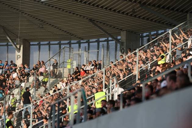 06.August.2026 - SOCCER - 2026 27 UEFA EUROPA LEAGUE, Third Qualifying Round, 1st Leg FC Hradec Kralove vs Besiktas JK besiktas fans during the match Hradec Kralove Hradec Kralove, Czech Republic Malsovicka Arena Malsovicka Arena Czech Republic Copyright: xYigitxOermex xPsxImagesxYigitxOermex xPsxImagesx