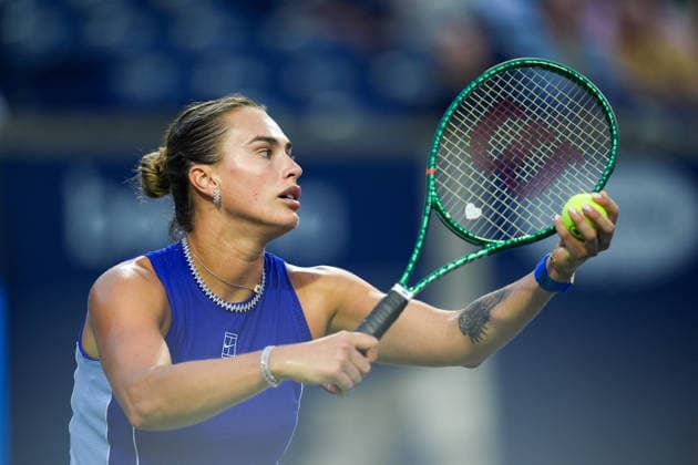 National Bank Open 2026 - Day 6 TORONTO, CANADA - AUGUST 6 : Aryna Sabalenka in action against Shui Zhang of China in the round of 32 during the WTA, Tennis Damen 1000 National Bank Open in Toronto, Ontario, Canada on August 6, 2026. Mert Alper Dervis Anadolu Ontario Canada. Editorial use only. Please get in touch for any other usage.  Copyright: x2026xAnadoluxMertxAlperxDervisx