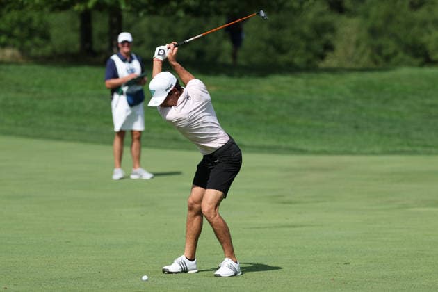 BEDMINSTER, NJ - AUGUST 06: Joaquin Niemann of the LIV Golf League hits the ball on the 9th hole during the first round of LIV Golf New York on August 6, 2026 at Trump National Golf Club in Bedminster, New Jersey. (Photo by Andrew Mordzynski Icon Sportswire) GOLF: AUG 06 LIV Golf New York EDITORIAL USE ONLY Icon2608068128940
