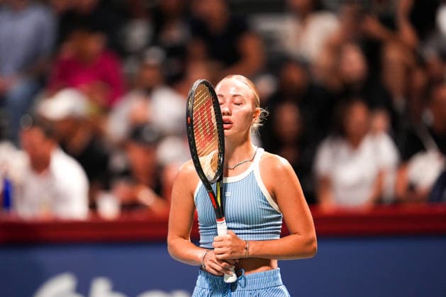 National Bank Open 2026 - Day 6 TORONTO, CANADA - AUGUST 6 : Anastasia Potapova of Austria reacts after losing a point against Elina Svitolina of Ukraine in the round of 32 during the WTA, Tennis Damen 1000 National Bank Open in Toronto, Ontario, Canada on August 6, 2026. Mert Alper Dervis Anadolu Ontario Canada. Editorial use only. Please get in touch for any other usage.  Copyright: x2026xAnadoluxMertxAlperxDervisx