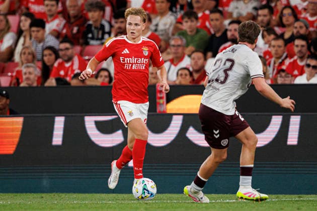 Andreas Schjelderup seen during UEFA Europa League qualifying game between teams of SL Benfica and Heart of Midlothian FC (Maciej Rogowski Ball Raw Images PT) Lisbon Estadio Da Luz Portugal Copyright: xMaciejxRogowskix maciejrogowski_slbenfica_hearts_2627_5-310