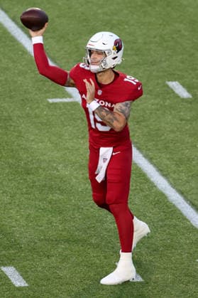 CANTON, OH - AUGUST 06: Arizona Cardinals quarterback Carson Beck (19) throws a pass during the first quarter of the National Football League preseason game between the Carolina Panthers and Arizona Cardinals on August 6, 2026, at the Tom Benson Hall of Fame Stadium in Canton, OH. (Photo by Frank Jansky Icon Sportswire) NFL, American Football Herren, USA AUG 06 Hall of Fame Game - Panthers vs Cardinals EDITORIAL USE ONLY Icon26080637