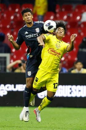 Leagues Cup - America vs San Diego FC Isaias Violante (R) of America in action against Ian Murphy (L) of San Diego during a Leagues Cup soccer match between America and San Diego FC at the Banorte Stadium in Mexico City, Mexico, 06 August 2026. Mexico City Mexico  Copyright: xSáshenkaxGutiérrezx