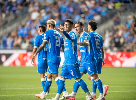 August 6, 2026, Chester, Pennsylvania, United States: Cruz AzulÃ¢â‚¬â ¢s OMAR CAMPOS (3) celebrates with his team after scoring a goal against the Philadelphia Union that was eventually called off sides during the Leagues Cup match at Subaru Park in Chester PA Chester United States - ZUMArf1_ 20260806_zaf_rf1_004 Copyright: xRickyxFitchettx