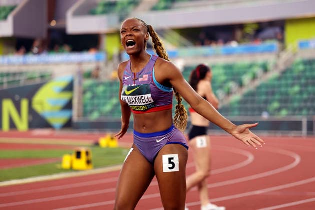 Track and Field: World U20 Championships Mia Maxwell (USA) celebrates after winning the women s 100m in 11.14 during the World Athletics U20 Championships, Thursday, Aug. 7, 2026, at Hayward, Ore. (Ken Martinez Image of Eugene Oregon United States EDITORIAL USE ONLY Copyright: xImagexofxSportx KenxMartinezx iosphotos417400