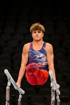 Gymnastics: Gymnastics: Xfinity US Gymnastics Championships Jackson Wilson of Integrity Athletics competes on parrellel bars exercise in the junior division of the Xfinity USA Gymnastics Championship at the Mortgage Matchup Center in Phoenix, Arizona, Thursday, August 6, 2026. (Thomas Fernandez Image of . Phoenix Arizona United States EDITORIAL USE ONLY Copyright: xx ThomasxFernandezx iosphotos417360