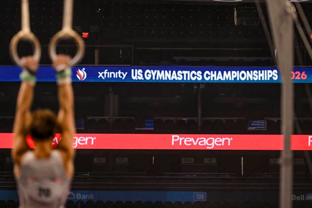 Gymnastics: Gymnastics: Xfinity US Gymnastics Championships Diego Quiroz of Alamo competes on still rings exercise in the junior division of the Xfinity USA Gymnastics Championship at the Mortgage Matchup Center in Phoenix, Arizona, Thursday, August 6, 2026. (Thomas Fernandez Image of . Phoenix Arizona United States EDITORIAL USE ONLY Copyright: xx ThomasxFernandezx iosphotos417391