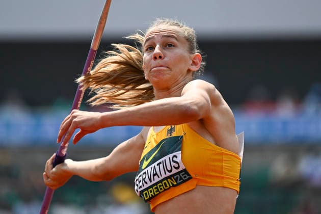 World Athletics U20 Championships Oregon 2026 EUGENE, UNITED STATES OF AMERICA - AUGUST 7, 2026 : Elenor Servatius (GER) competing in the javelin throw of the heptathlon during the World Athletics U20 Championships Oregon 2026 at Hayward Field on August 7, 2026 in Eugene, United States Of America. *** World Athletics U20 Championships, Oregon 2026 EUGENE, UNITED STATES OF AMERICA AUGUST 7, 2026 Elenor Servatius (GER) competing in the javelin throw of the heptathlon during the World Athletics U20 Championships Oregon 2026 at Hayward Field on August 7, 2026, in Eugene, United States of America Copyright: xBEAUTIFULxSPORTS DecaxText&Bildx