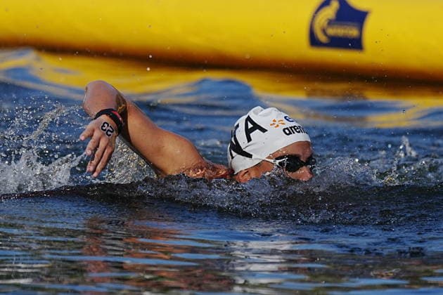 European Championships Paris 2026: Ginevra Taddeucci wins bronze in the Knockout Sprint from Italy, at the European Aquatics Championships Paris 2026, Paris, August 07, 2026 .  Copyright: xGianxMattiaxD Alberto LaPressex