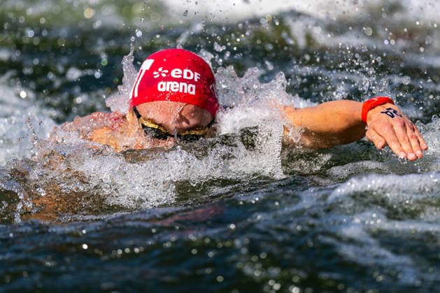 SWIMMING - EAC 2026 PARIS,FRANCE,07.AUG.26 - SWIMMING - European Aquatics Championships Paris 2026, open water, 3km knock out,men. Image shows Luca Karl (AUT).  GEPAxpictures xPhilippxBrem