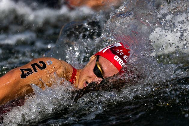 SWIMMING - EAC 2026 PARIS,FRANCE,07.AUG.26 - SWIMMING - European Aquatics Championships Paris 2026, open water, 3km knock out,men. Image shows Luca Karl (AUT).  GEPAxpictures xPhilippxBrem