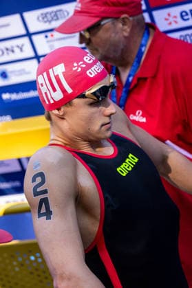 SWIMMING - EAC 2026 PARIS,FRANCE,07.AUG.26 - SWIMMING - European Aquatics Championships Paris 2026, open water, 3km knock out,men. Image shows Luca Karl (AUT).  GEPAxpictures xPhilippxBrem