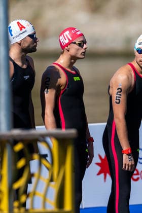 SWIMMING - EAC 2026 PARIS,FRANCE,07.AUG.26 - SWIMMING - European Aquatics Championships Paris 2026, open water, 3km knock out,men. Image shows Luca Karl (AUT).  GEPAxpictures xPhilippxBrem