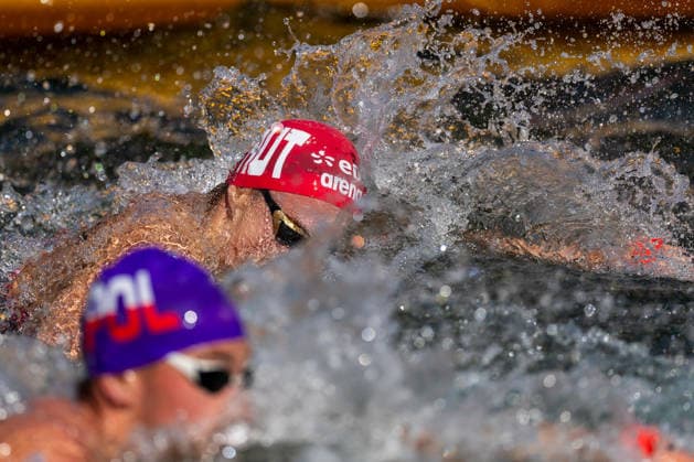 SWIMMING - EAC 2026 PARIS,FRANCE,07.AUG.26 - SWIMMING - European Aquatics Championships Paris 2026, open water, 3km knock out,men. Image shows Luca Karl (AUT).  GEPAxpictures xPhilippxBrem