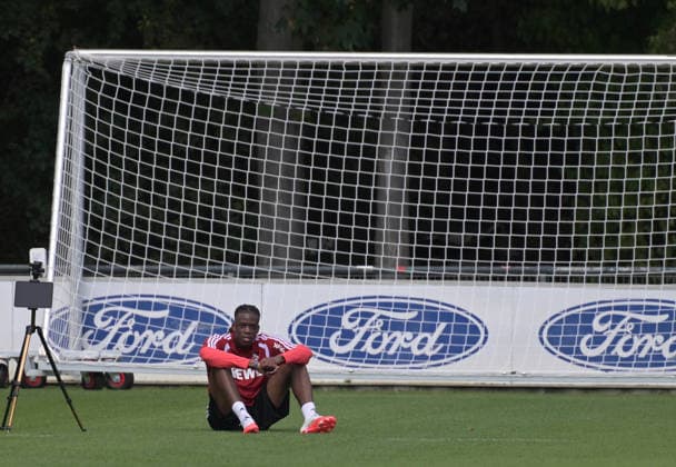 07.08.2026, xophax, Fussball 1.Bundesliga, 1.FC Koeln Training auf Platz 1 am Geissbockheim . Training der Profis vor dem Abendspiel gegen Real San Sebastian. Elias Bakatukanda ( 1.FC Köln ) . Kitzbühel *** August 7, 2026, xophax, Soccer, Bundesliga 1, 1. FC Köln Training on Field 1 at Geissbockheim: The pros train ahead of the evening match against Real San Sebastian; Elias Bakatukanda, 1. FC Köln, Kitzbühel