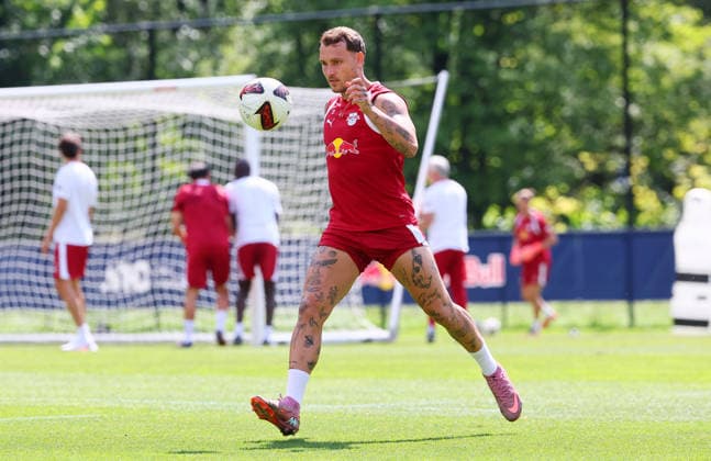 RB Leipzig - AUT Trainingslager Bundesliga Saalfelden, 07.08.2026, Gut Brandlhof, Fussball, Bundesliga, GER , RB Leipzig - Trainingslager in Saalfelden am Steinernen Meer AUT. , Im Bild: David Raum (22, RB Leipzig) , *** RB Leipzig (AUT) Training Camp, Bundesliga, Saalfelden, August 7, 2026, Gut Brandlhof, Soccer, Bundesliga, GER, RB Leipzig Training Camp in Saalfelden am Steinernen Meer (AUT), Pictured: David Raum (22), RB Leipzig, Picture Point