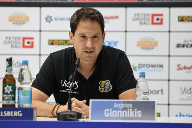 07.08.2026, Fussball, Herren, 3. Liga, Saison 2026 2027, Pressekonferenz vor dem 1. Spieltag, 1. FC Saarbrücken, Trainer Argirios Giannikis (1. FC Saarbrücken) Saarbrücken Ludwigsparkstadion Saarland Deutschland (DEU) *** August 7, 2026, Soccer, Men s, 3rd Division, 2026–2027 Season, Press Conference Ahead of Matchday 1, 1 FC Saarbrücken, Coach Argirios Giannikis, 1 FC Saarbrücken, Saarbrücken, Ludwigsparkstadion, Saarland, Germany, DEU Copyright: xSebastianxBachx