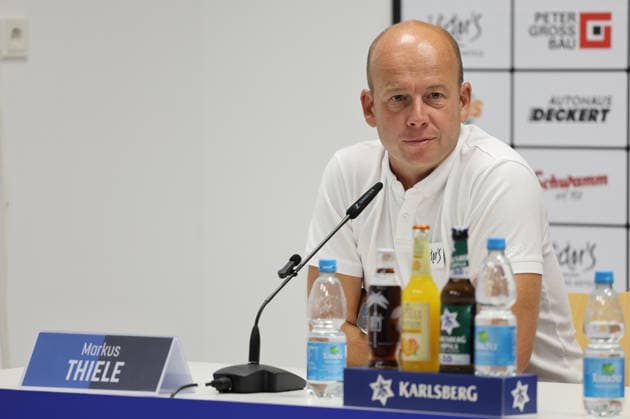 07.08.2026, Fussball, Herren, 3. Liga, Saison 2026 2027, Pressekonferenz vor dem 1. Spieltag, 1. FC Saarbrücken, Sportvorstand Markus Thiele (1. FC Saarbrücken) Saarbrücken Ludwigsparkstadion Saarland Deutschland (DEU) *** August 7, 2026, Soccer, Men s, 3rd Division, 2026–2027 Season, Press Conference Ahead of Matchday 1, 1 FC Saarbrücken, Sporting Director Markus Thiele, 1 FC Saarbrücken, Saarbrücken, Ludwigsparkstadion, Saarland, Germany, DEU Copyright: xSebastianxBachx