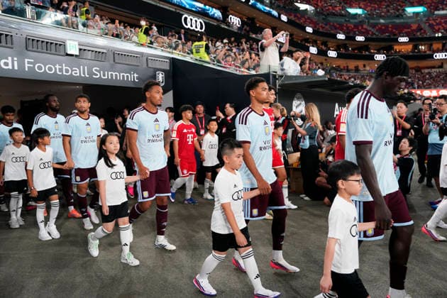 HONGKONG-SOCCER Team Aston Villa during a match of FC Bayern Munich VS Aston Villa at Kai Tan Stadium during the Audi Football Summit 2026 in Hong Kong, August 7, 2026. NEXPHER Vernon Yuen HONG KONG