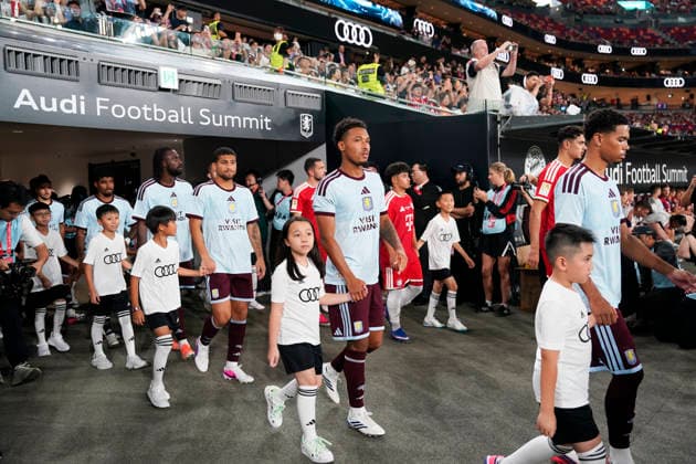 HONGKONG-SOCCER Team Aston Villa during a match of FC Bayern Munich VS Aston Villa at Kai Tan Stadium during the Audi Football Summit 2026 in Hong Kong, August 7, 2026. NEXPHER Vernon Yuen HONG KONG