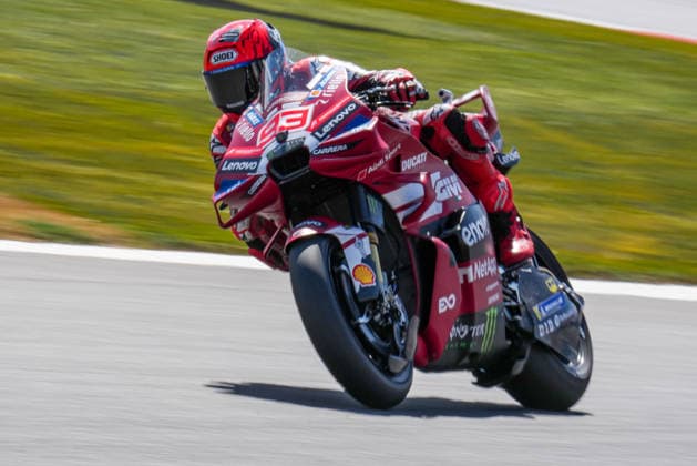 Marc Marquez (Spain) of the Ducati Lenovo Team ( 93) during Free Practice 1 at Round 12 of the 2026 Qatar Airways Grand Prix of Great Britain at Silverstone Circuit, Towcester, England on the 7 August 2026.  Copyright: xDavidxHornx PMI-7310-0013