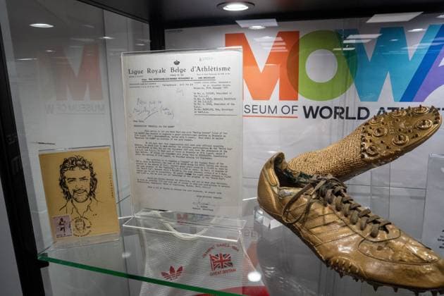 the preview of the exhibition from Ivo to Mondo on the history of the Memorial and life of Ivo Van Damme, on Friday 7 August 2026, in Brussels. The 50th edition of the Allianz Memorial Van Damme athletics meeting takes place on 4 and 5 September 2026. MARIUS BURGELMAN MariusxBurgelman  x182895825x