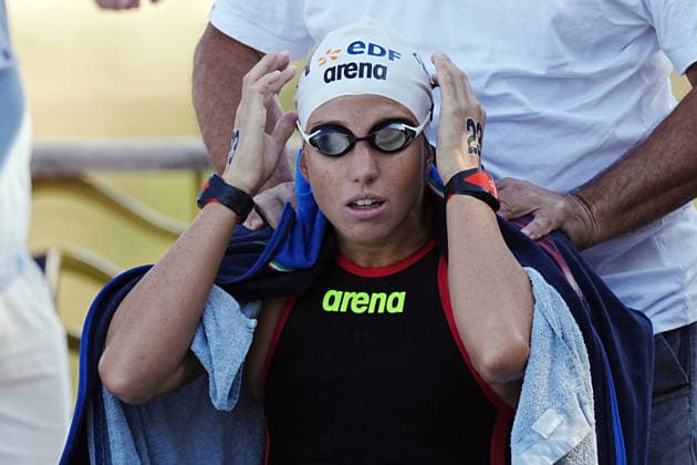 Women s 3km Knockout Sprint,Ginevra TADDEUCCI from Italy at the European Aquatics Championships Paris 2026, Paris, August 07, 2026 .  Copyright: xGianxMattiaxD Alberto LaPressex