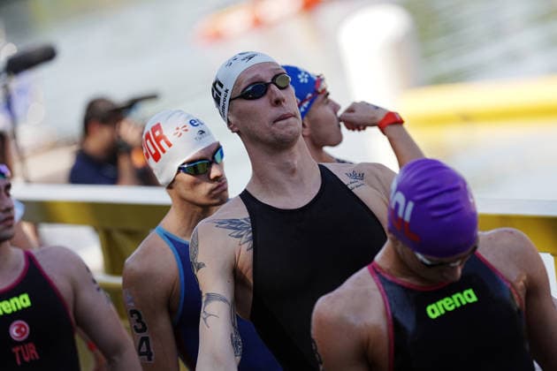 Men s 3km Knockout Sprint, Florian Wellbrock from Germany at the European Aquatics Championships Paris 2026, Paris, August 07, 2026 .  Copyright: xGianxMattiaxD Alberto LaPressex