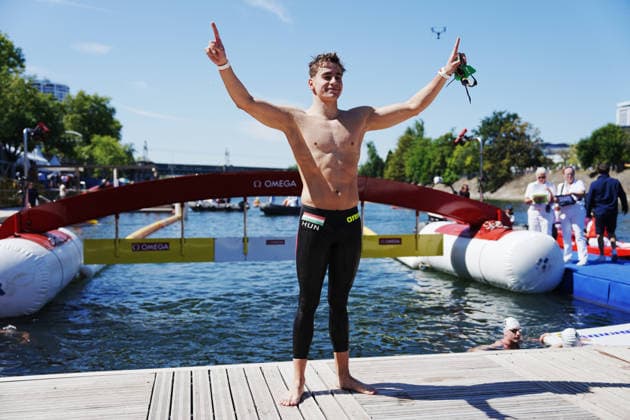 Men s 3km Knockout Sprint, David BETLEHEM from Hungary at the European Aquatics Championships Paris 2026, Paris, August 07, 2026 .  Copyright: xGianxMattiaxD Alberto LaPressex