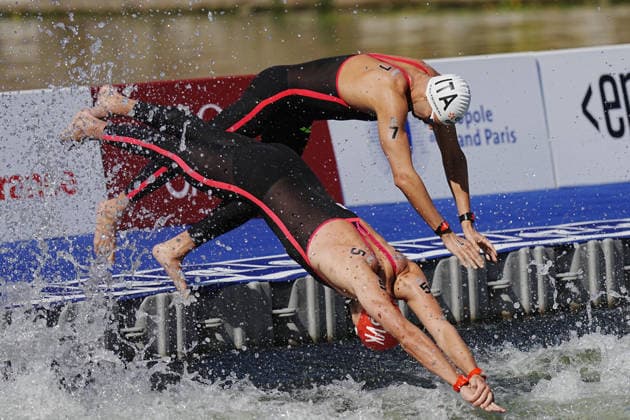 Men s 3km Knockout Sprint, Gregorio Paltrinieri from Italy at the European Aquatics Championships Paris 2026, Paris, August 07, 2026 .  Copyright: xGianxMattiaxD Alberto LaPressex