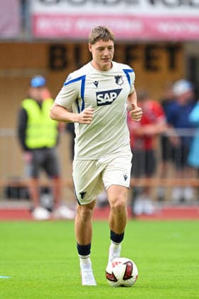 SOCCER - Hoffenheim vs Gladbach, test match SCHWAZ,AUSTRIA,07.AUG.26 - SOCCER - 1. DFL, 1. Deutsche Bundesliga, TSG Hoffenheim vs Borussia Mönchengladbach, test match. Image shows Alexander Prass (Hoffenheim) during warm up.  GEPAxpictures xDanielxSchoenherr