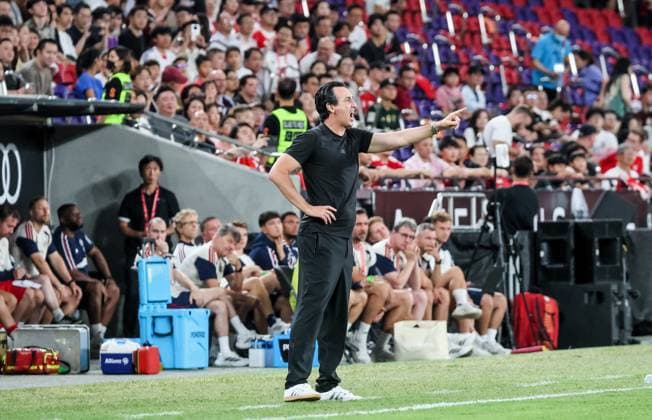 HKG, Unai Emetry , Trainer Aston Villa, FC Bayern Muenchen vs. Aston Volla, Kowloon, Hongkong, 07. 08.2026, Saison 2026-27, FC Bayern Muenchen vs. Aston Volla, Kowloon, Hongkong, 07. 08.2026, Saison 2026-27, *** HKG, Unai Emetry, Aston Villa Coach, FC Bayern Munich vs. Aston Volla, Kowloon, Hong Kong, August 7, 2026, 2026–27 season, FC Bayern Munich vs. Aston Volla, Kowloon, Hong Kong, August 7, 2026, 2026–27 season, Copyright: xEibner-Pressefotox EP_JNL