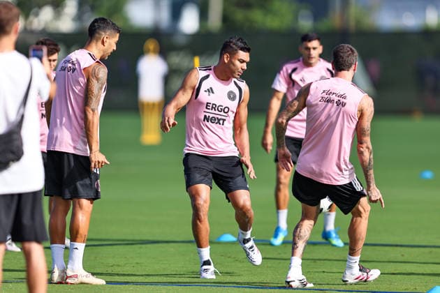 FORT LAUDERDALE, FL - AUGUST 07: Casemiro 5 of Inter Miami CF is seen during an Inter Miami Training Session at Florida Blue Training Center on August 07, 2026 in Fort Lauderdale, Florida. (Photo by Chris Arjoon Icon Sportswire) SOCCER: AUG 07 Inter Miami CF Training EDITORIAL USE ONLY Icon26080700000006