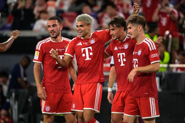 August 7, 2026, Hong Kong, Hong Kong: Luis Diaz scores Bayern Munichs 2nd goal in the pre season 2026-2027 match in Hong Kong. Audi Football Summit Bayern Munich vs Aston Villa Hong Kong Hong Kong Hong Kong - ZUMAr144 20260807_zap_r144_029 Copyright: xJaynexRussellx